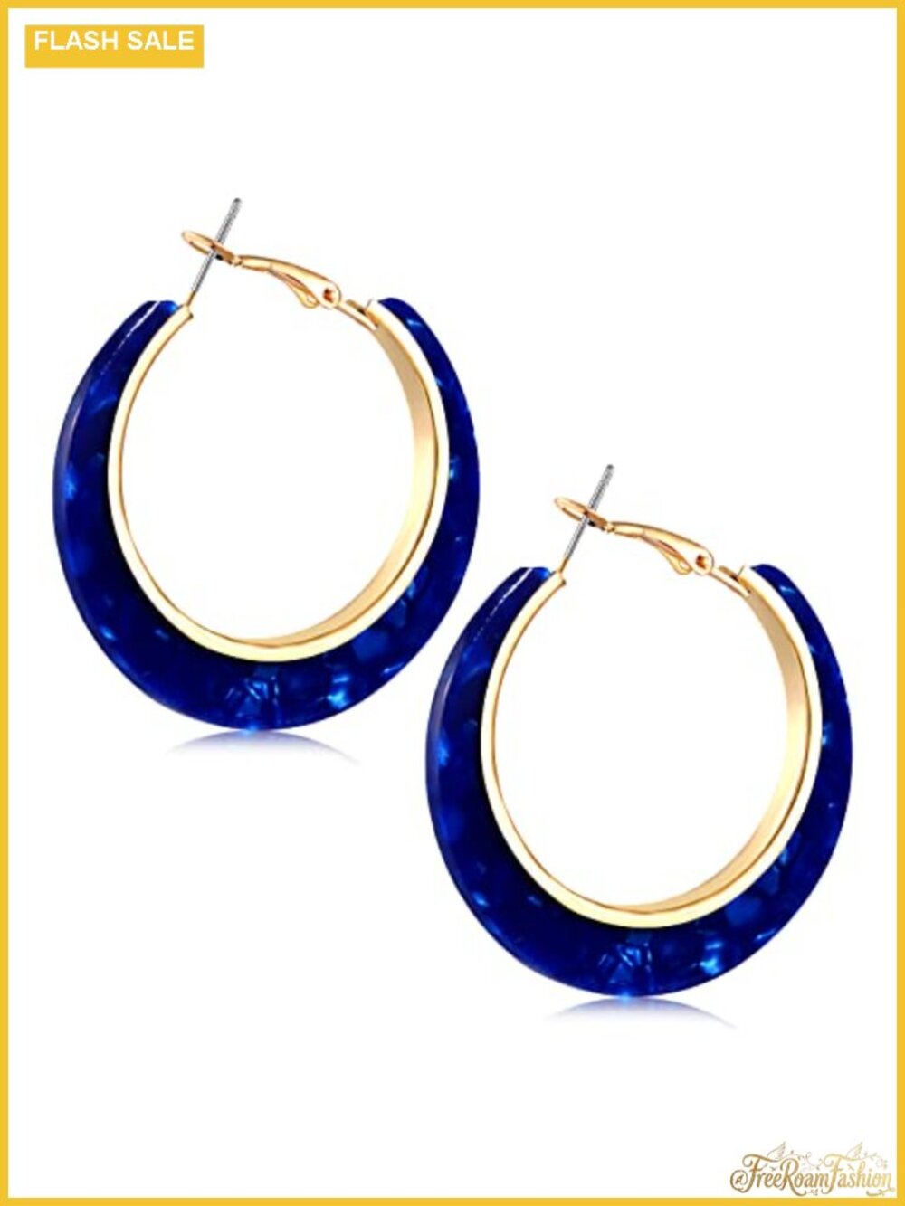 Acrylic Hoop Earrings for Women Floral Statement Summer Beach Jewelry